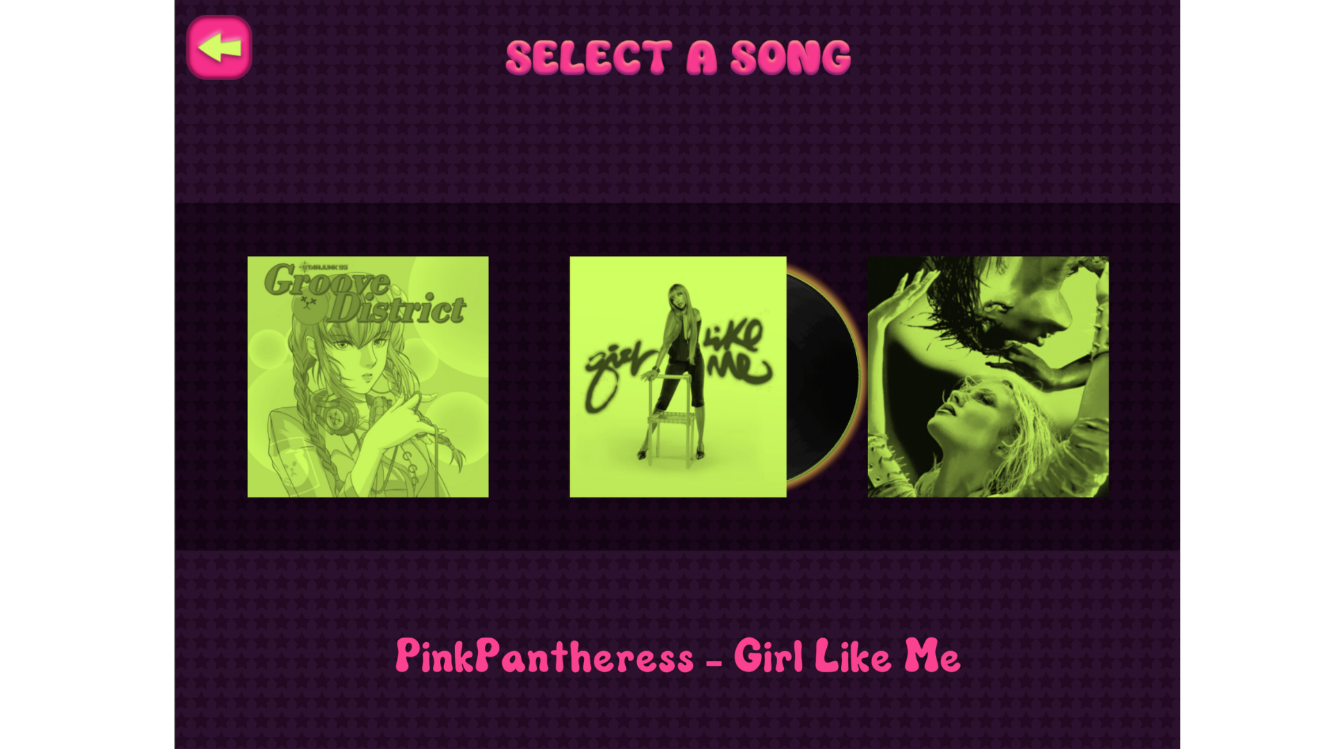 Song select screen